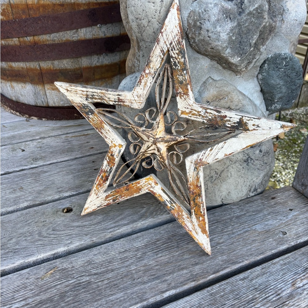 Rustic Wooden Star Wall Decor